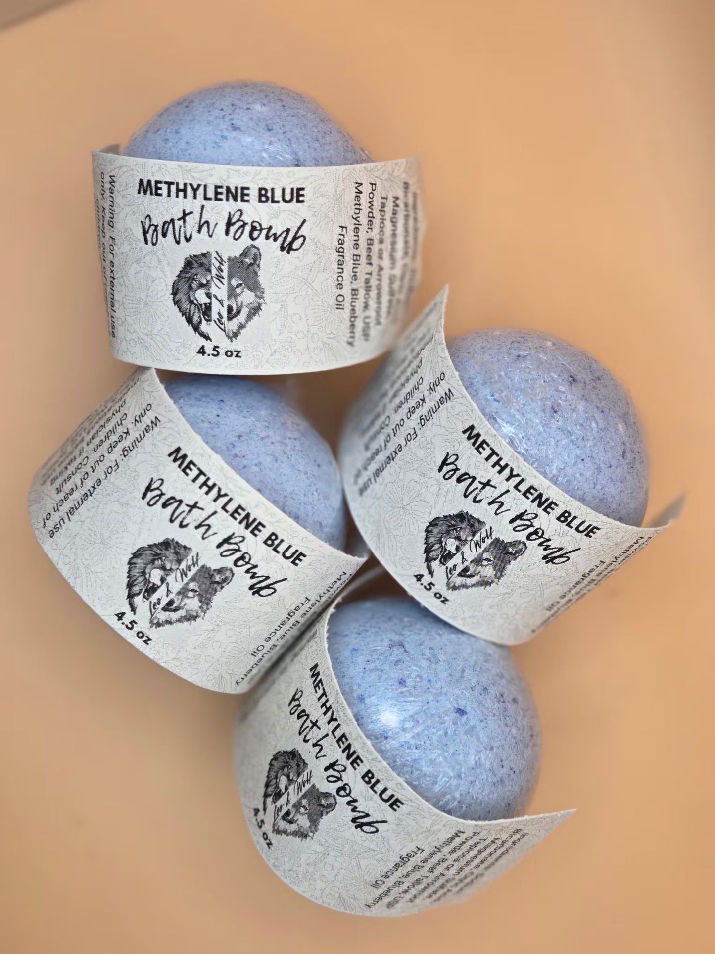 Large Methylene Blue Tallow Bath Bomb, 4.5 oz