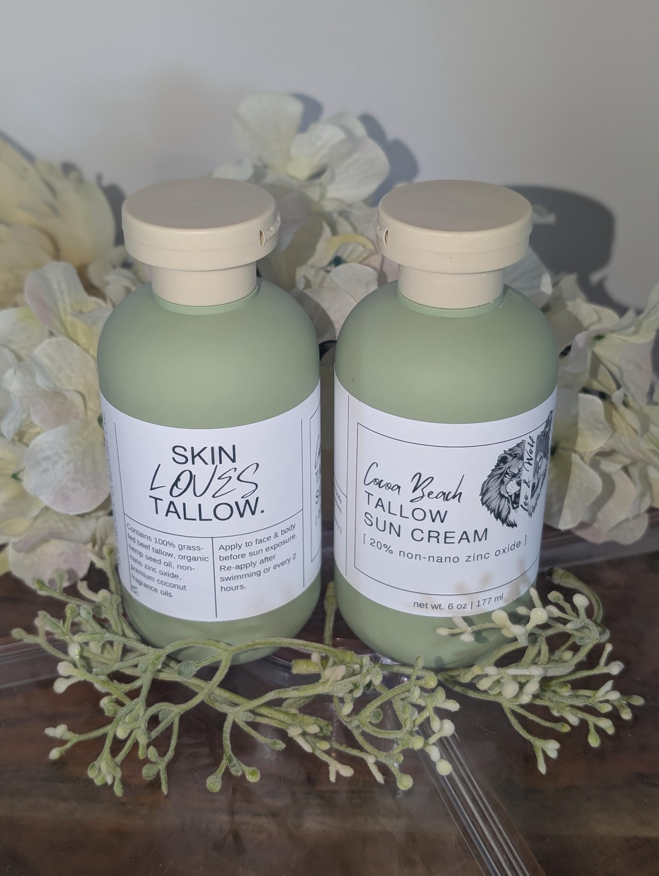 Mineral Tallow Sun Cream, Natural Zinc Oxide Balm, 3 oz, 6 oz