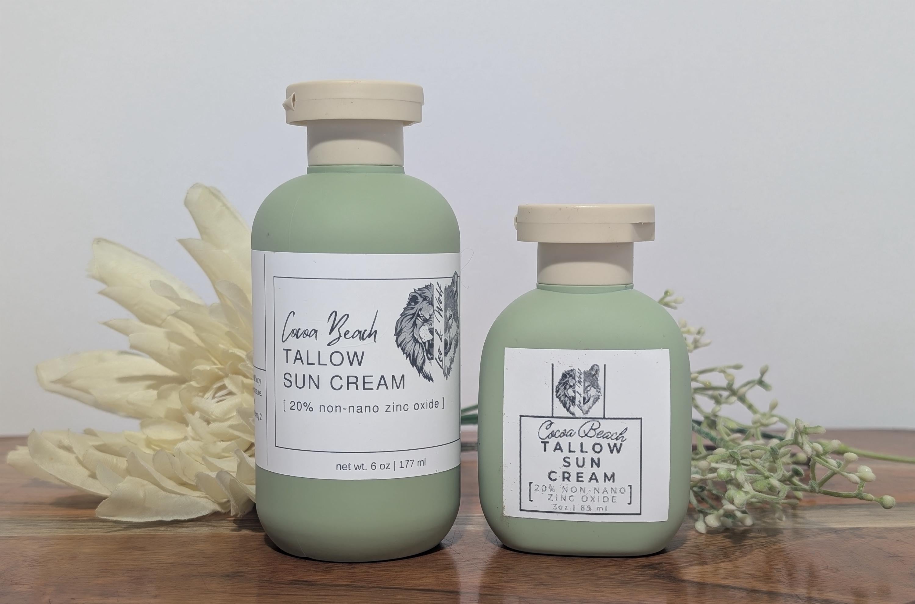 Mineral Tallow Sun Cream, Natural Zinc Oxide Balm, 3 oz, 6 oz