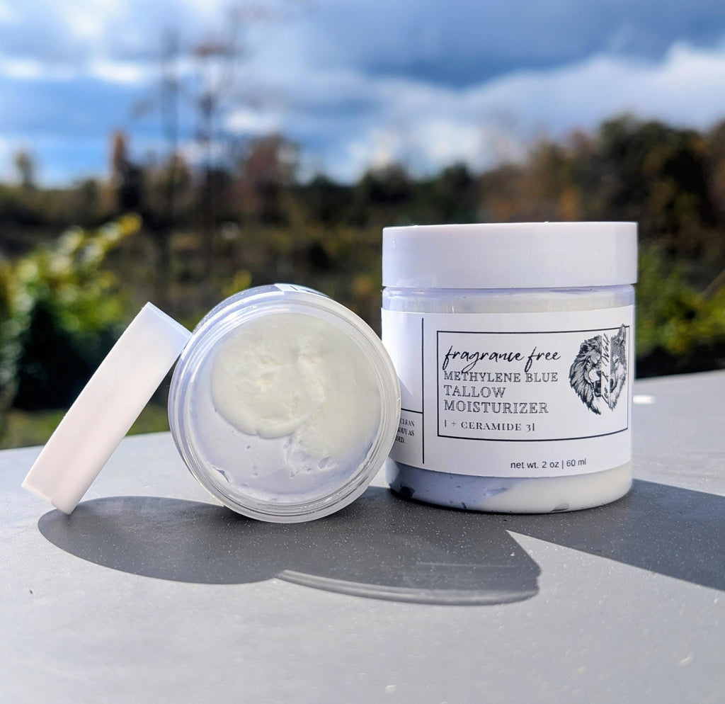 Methylene Blue Tallow Cream, Swirled with Ceramides, 2 oz & 4 oz