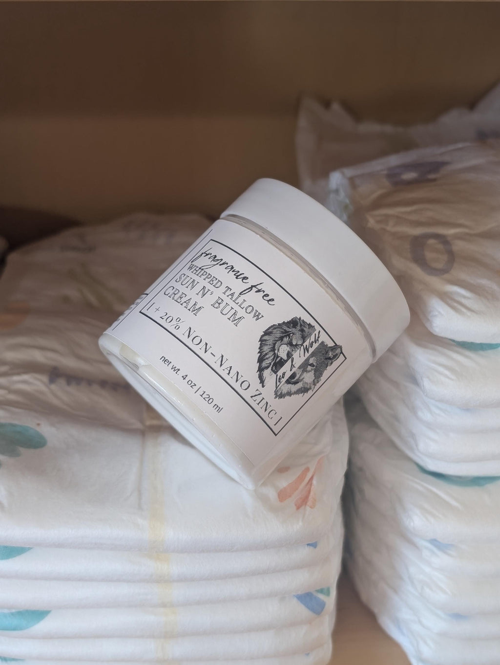 Sun & Bum Tallow Cream, Diaper Cream with Non Nano Zinc Oxide, 4 oz