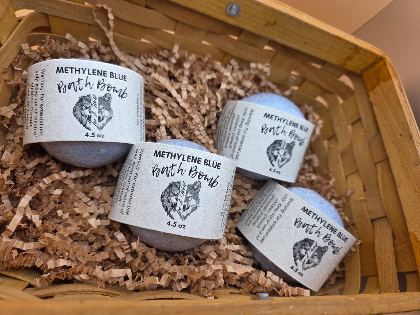 Large Methylene Blue Tallow Bath Bomb, 4.5 oz