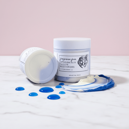 Methylene Blue Tallow Cream, Swirled with Ceramides, 2 oz & 4 oz