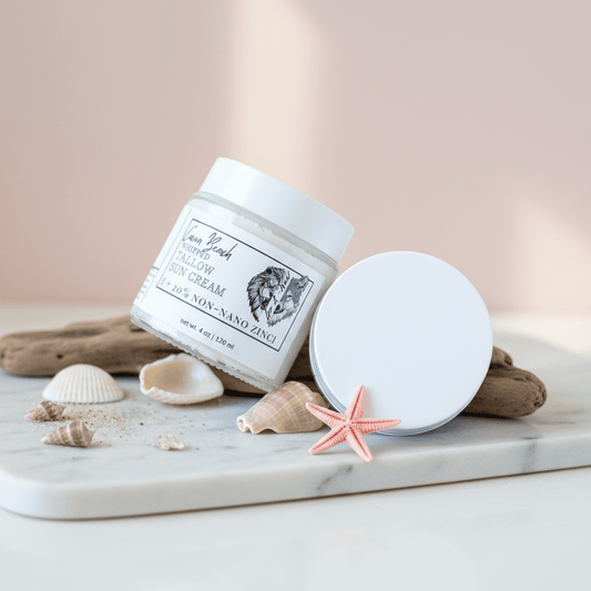 Natural Tallow Sun Cream – Non-Nano Zinc Oxide Sunscreen, Cocoa Beach, 4 oz