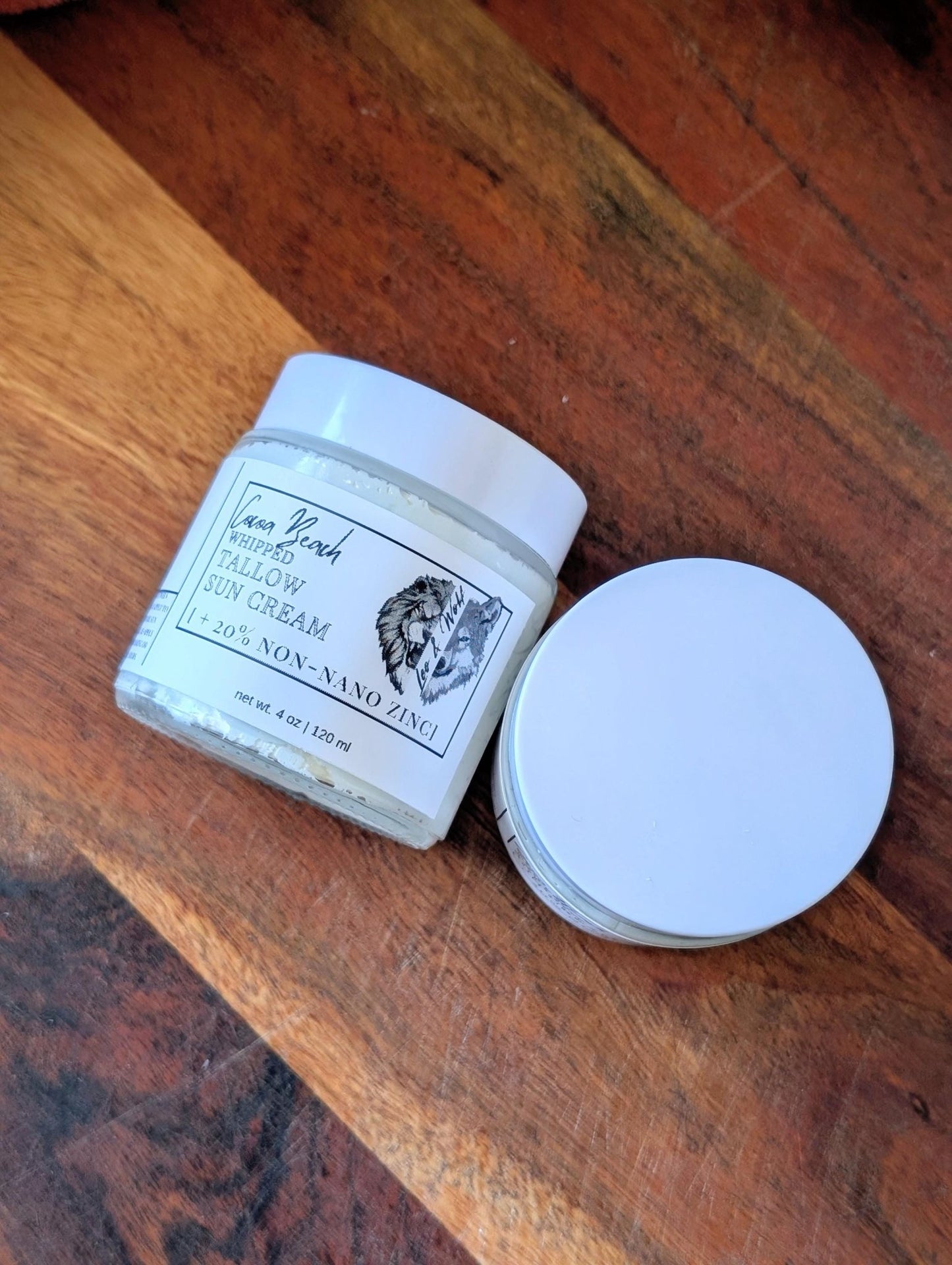 Original Tallow Sun Cream, Non Nano Zinc Oxide Lotion, Cocoa Beach Scent, 4 oz