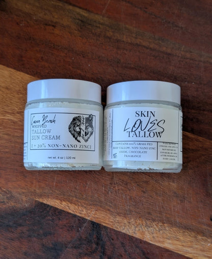 Original Tallow Sun Cream, Non Nano Zinc Oxide Lotion, Cocoa Beach Scent, 4 oz