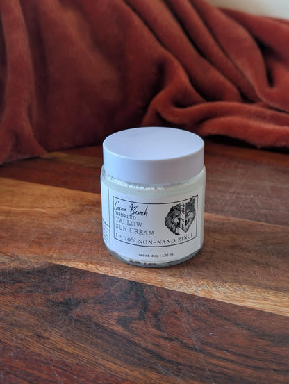 Original Tallow Sun Cream, Non Nano Zinc Oxide Lotion, Cocoa Beach Scent, 4 oz