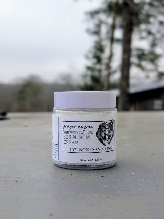 Sun & Bum Tallow Cream, Diaper Cream with Non Nano Zinc Oxide, 4 oz