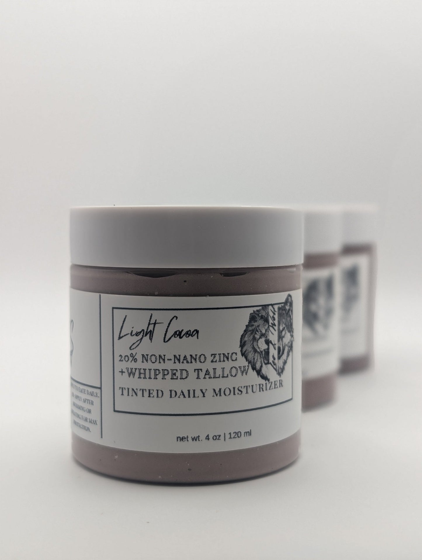 Tinted Daily Tallow Moisturizer with 20% Zinc Oxide, 4 oz or 8 oz