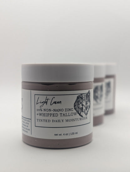 Tinted Daily Tallow Moisturizer with 20% Zinc Oxide, 4 oz or 8 oz