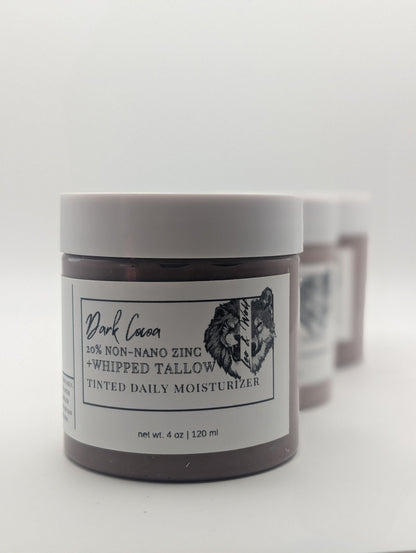 Tinted Daily Tallow Moisturizer with 20% Zinc Oxide, 4 oz or 8 oz