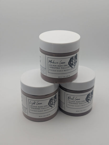 Tinted Daily Tallow Moisturizer with 20% Zinc Oxide, 4 oz or 8 oz